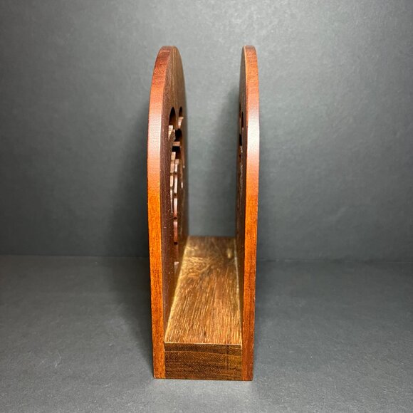 Decorative Double Sided Coastal Beach Palm Tree Cutout Wooden Napkin Holder - Picture 2 of 6